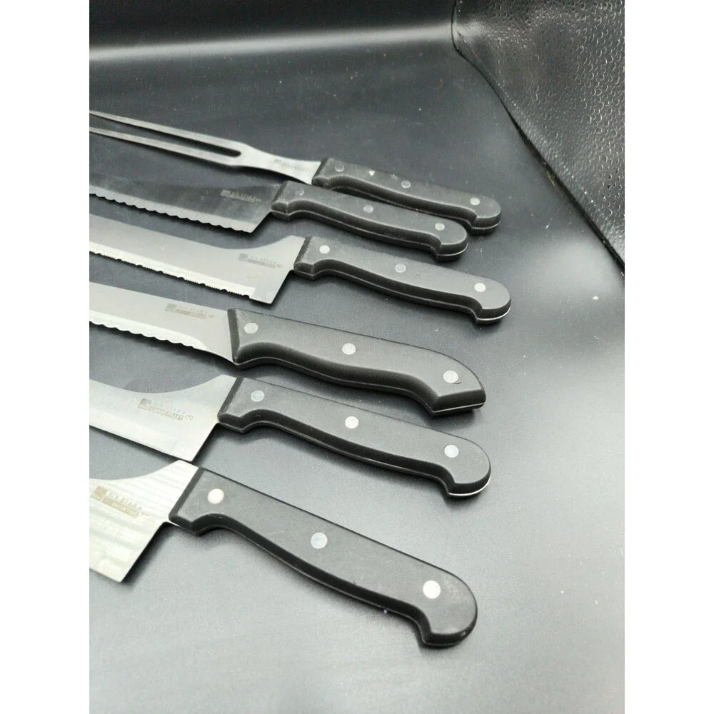 LOT OF 6 Ronco Showtime Six Star Knives #1, 3, 4, 6, 8, 12 Steel Knives